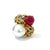 Bochic “Orient” Heart Shape Ruby & Multi Color Fancy Sapphire Cocktail Ring Set In 18K Gold & Silver Natural Multi Color...
