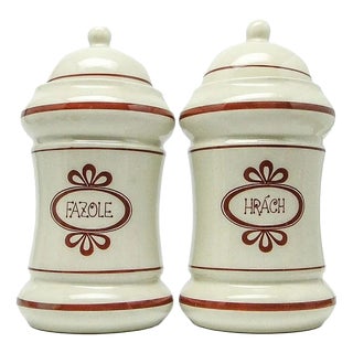 Art Deco Grains Container, Czechoslovakia, 1950s, Set of 2 For Sale