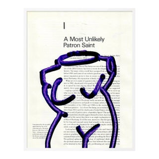 Purple Bust 1 by Virginia Chamlee in White Frame, Small Art Print For Sale