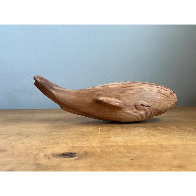 Wood Vintage Carved Wood Whale Sculpture For Sale - Image 7 of 15