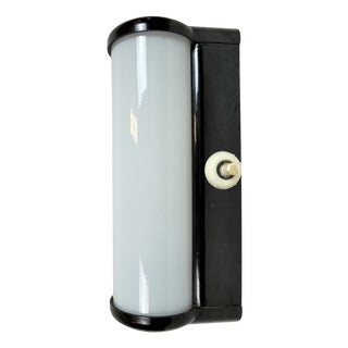 Industrial Brown Bakelite Wall Light with Milk Glass Shade from Elektrosvit, 1950s For Sale