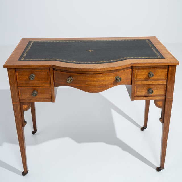 19th Century Edwardian Desk With Leather Top For Sale In Greensboro - Image 6 of 13