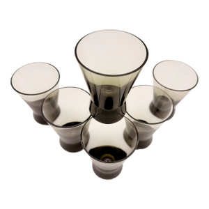Set of 6 1960s Smokey Mid Century Finland Martini Glasses