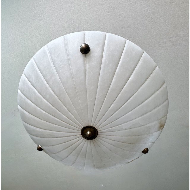 1970s 1970s Directoire Style French Alabaster Pendant Chandelier For Sale - Image 5 of 18