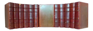 Early 20th Century Decorative and Illustrated Leather Volume Set, the Works of Tobias Smollett - 12 Books