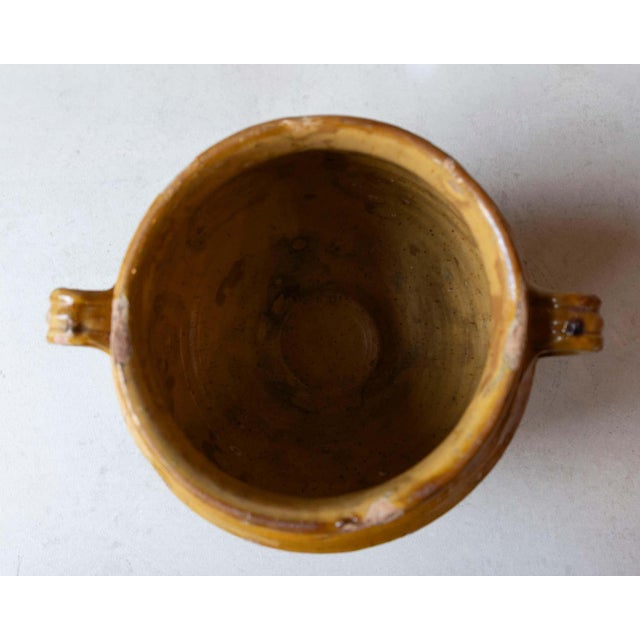 19th Century French Terracotta Confit Pot with Yellow Ochre Glaze For Sale - Image 4 of 12