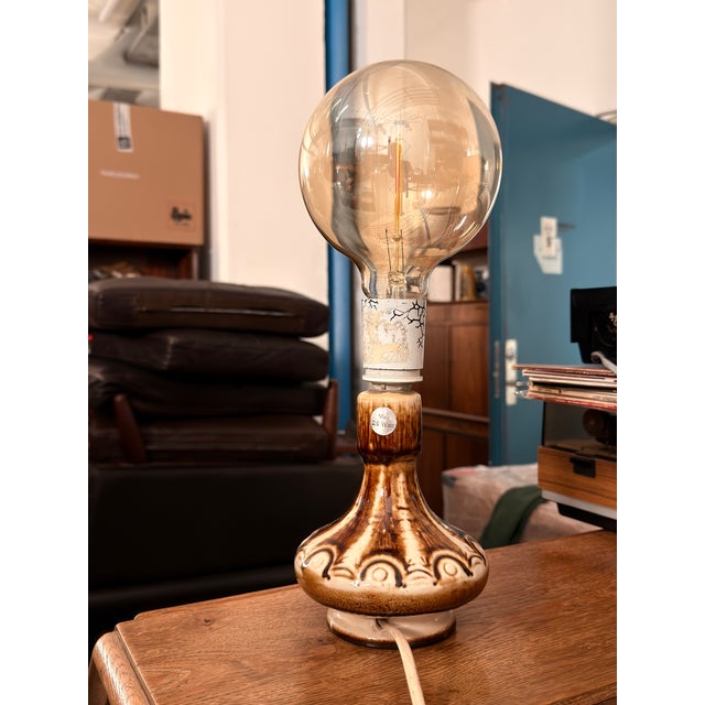 Vintage Danish Stoneware Table Lamp from Søholm For Sale - Image 6 of 6