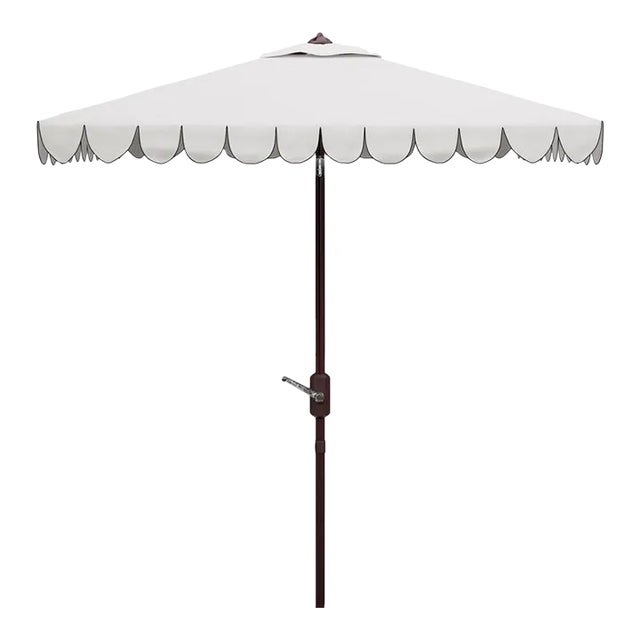Venice 7.5 Square Umbrella - Ivory/Black For Sale