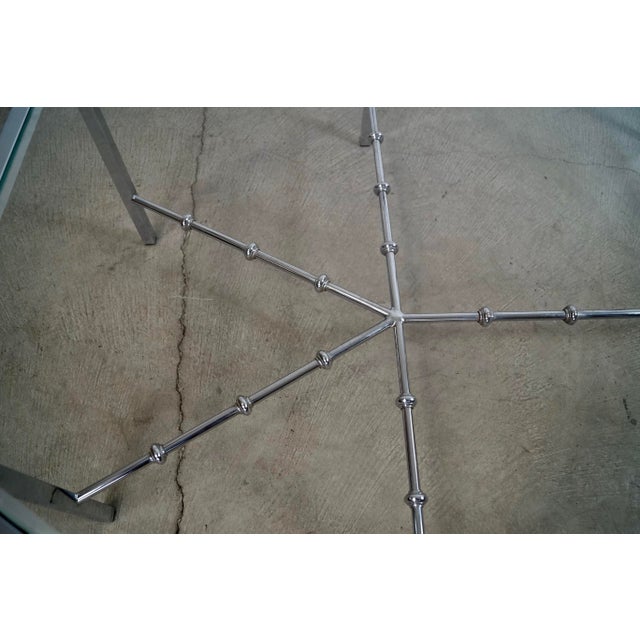 1970’s Mid-Century Modern Architectural Chrome & Glass Coffee Table For Sale - Image 12 of 12