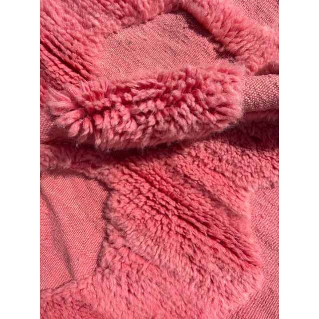 Pink Contemporary Pink Moroccan Mrirt Wool Rug For Sale - Image 8 of 10