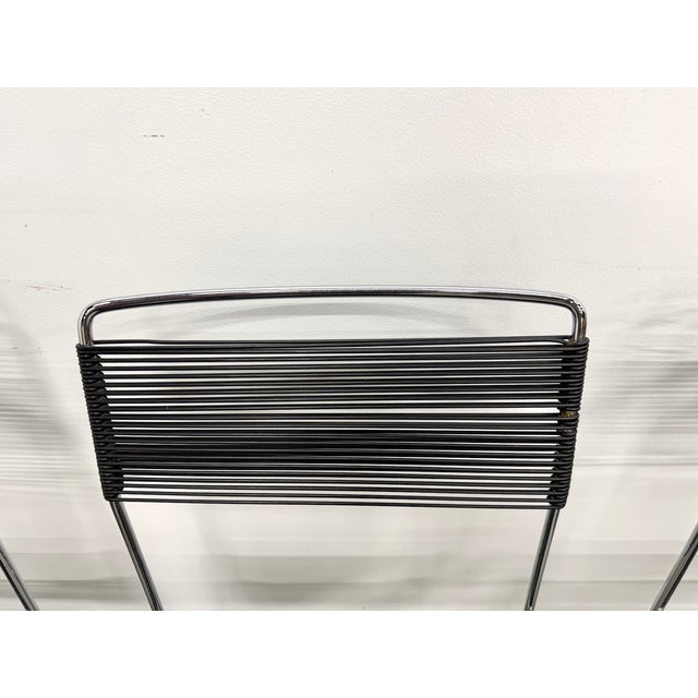 Italian Black and Chrome Spaghetti Chairs Design, 1980s, Set of 6 For Sale - Image 18 of 18