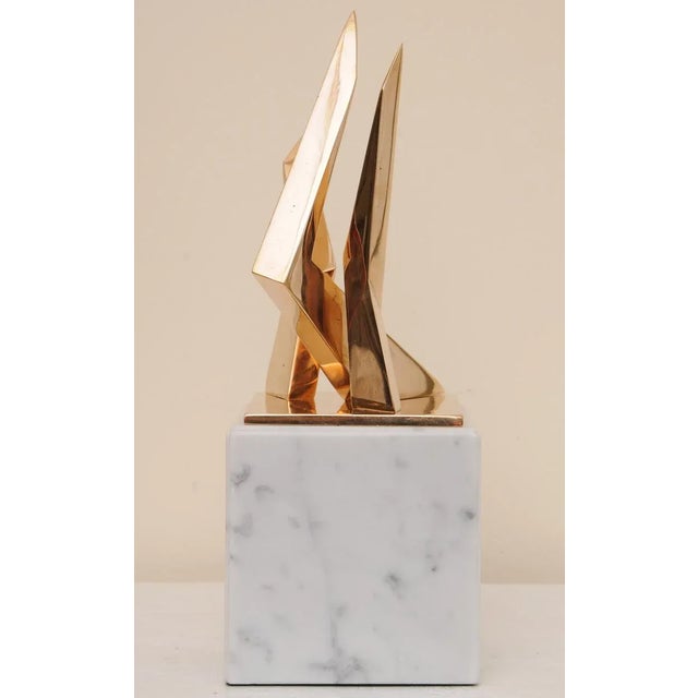 Boucheron VIntage Signed Boucher French Bronze Architectural Sculpture on White Marble Base, 1960's For Sale - Image 4 of 7