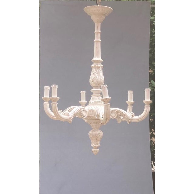 Florence Chandelier in Wood, 1960s For Sale - Image 9 of 11