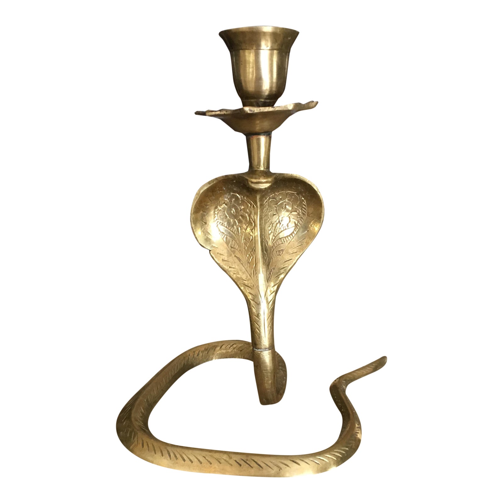 Bohemian Brass Cobra Candle Holder Chairish