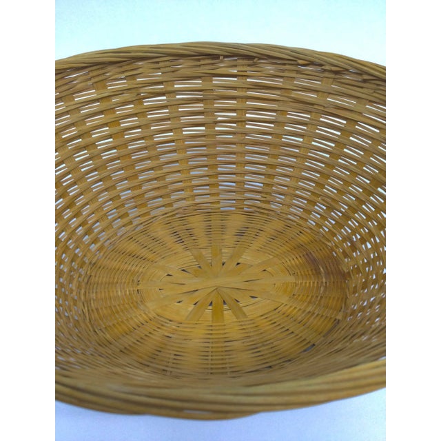 Vintage Hand Woven Fruit Flower Wicker Basket For Sale - Image 11 of 13