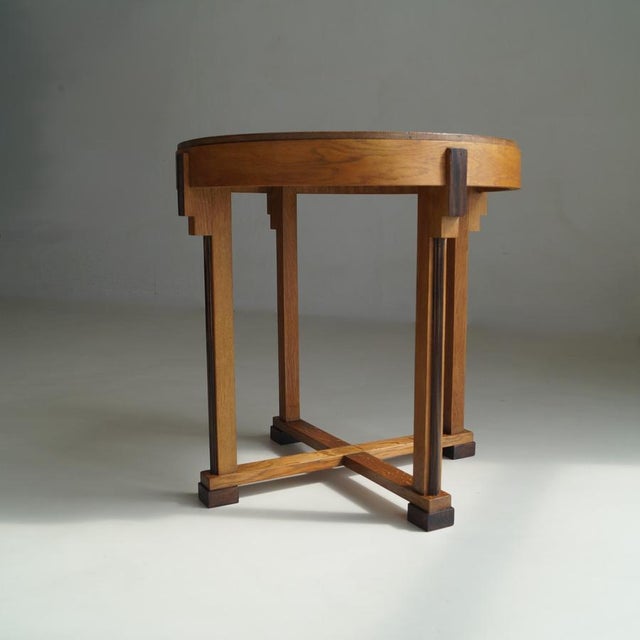 Dutch Art Deco Modernist Side Table with Macassar Ebony Details, 1920s For Sale - Image 10 of 14