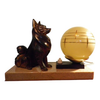 Table Lamp with Marble Base, 1940s For Sale