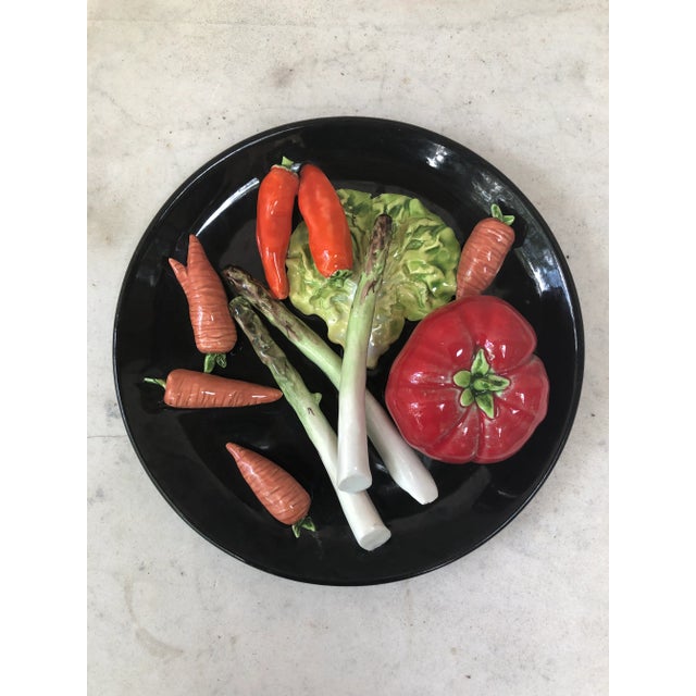C.1950 French Country Majolica Vegetables Platter Vallauris For Sale In Austin - Image 6 of 6