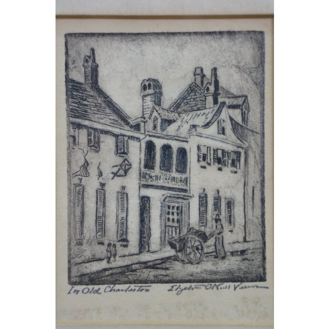 Mid 20th Century Mid 20th Century 4 Elizabeth O'Neill Verner Charleston Sc Architectural Cityscape Etchings Framed For Sale - Image 5 of 14