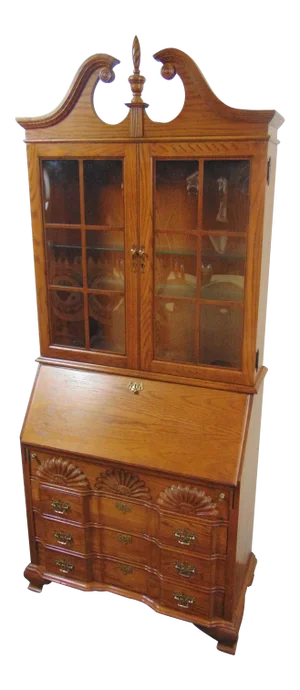 Jasper Oak Blockfront Chippendale Secretary Desk