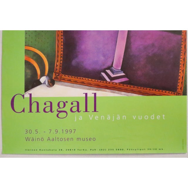 Illustration 1997 Finnish Exhibition Poster - Chagall Ja Venäjän Vuodet ("Chagall and the Russian Years") For Sale - Image 3 of 4