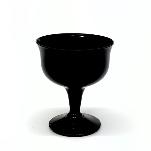 Mid-Century Modern Black Glass Stemware Curation - Group of 9 For Sale - Image 10 of 14