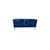 Contemporary Italian three-door sideboard handcrafted in 2026 with homogeneous deep sapphire-blue glass, polished brass...