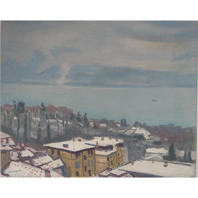 Albert MARQUET (1875-1947). View to the sea. Original aquatint engraving. Signed in the plate. Numbered / 100 copies. On...