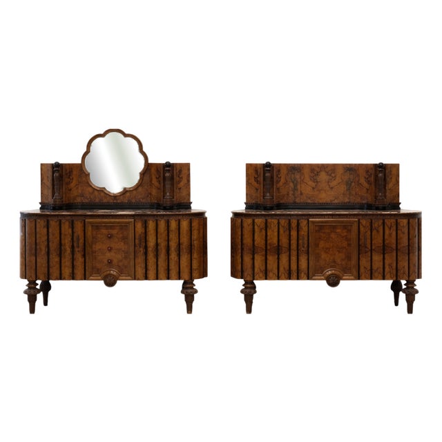 Italian Art Deco Sideboards, 1940s, Set of 2 For Sale