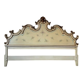 Vintage Karges Venetian French Provincial Style Carved Wood King Size Headboard For Sale