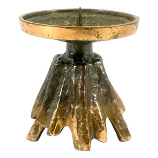 Brutalist Bronze Candleholder attributed to Horst Dalbeck, 1970s For Sale