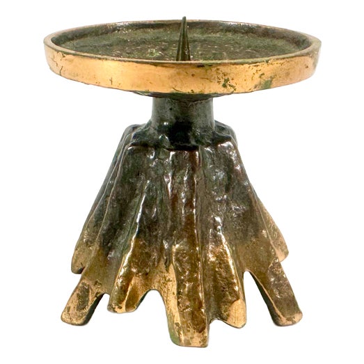 Brutalist Bronze Candleholder attributed to Horst Dalbeck, 1970s For Sale