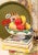 This vintage ceramic centerpiece features a charming, hand-painted mountain of realistic country orchard fruits spilling...
