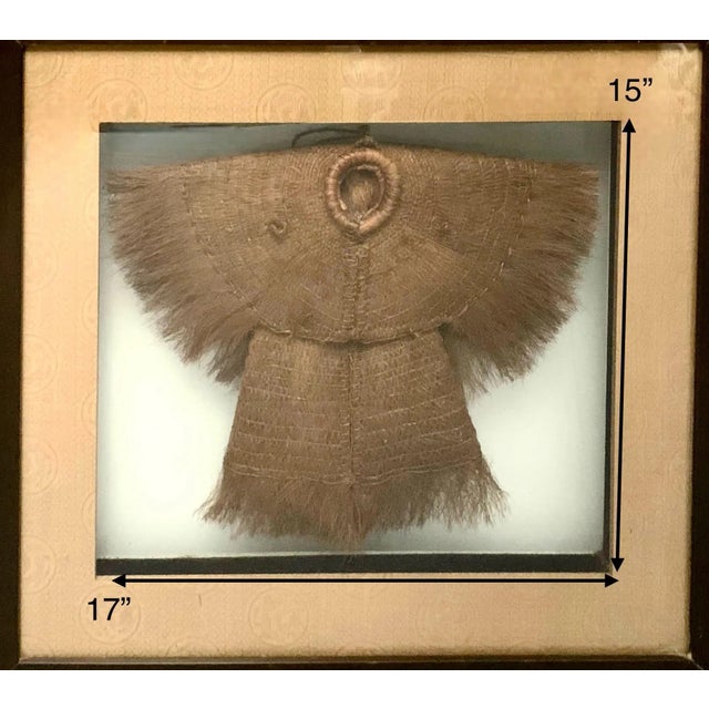 Stunning antique Chinese youth raincoat, professionally framed. Rare fascinating textile artifact for Asian art...
