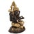 Metal Mid 20th Century 18" Black & Gold Ganesha Brass Statue For Sale - Image 7 of 9