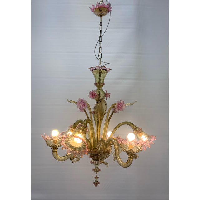 Chandelier in Murano Glass attributed to the Cesare Toso Company, 1960s For Sale - Image 6 of 8