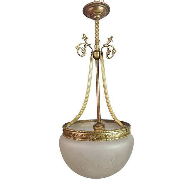 Art Deco Ceiling Lamp, 1920s, in Very Good conditions. Designed 1920 to 1949 Up to 250V (Europe/UK Standard).The wiring of...