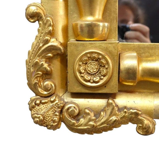 Mid 19th Century Early American Empire Gold Gilt Wood Mirror C1840 For Sale - Image 5 of 8