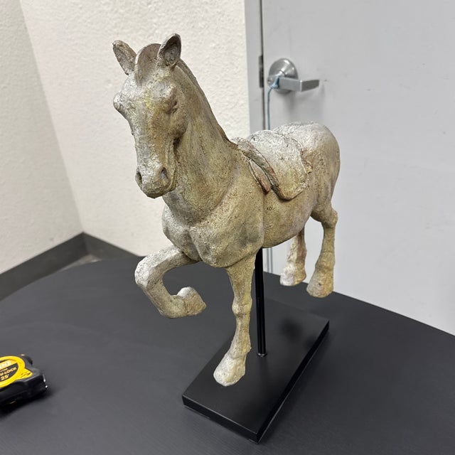 Metal Tang Dynasty Horse Silhouette on Stand For Sale - Image 7 of 12