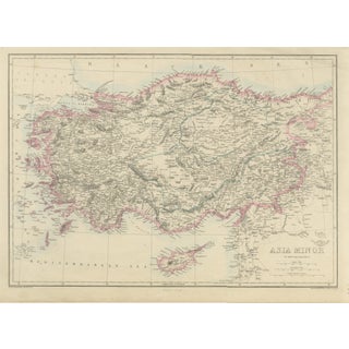 Antique Map of Asia Minor Turkey by Edward Weller, 1863 For Sale