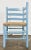 Wood Vintage Blue French Country Style Ladderback Rush Seat Corner Chair For Sale - Image 7 of 8