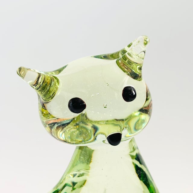 Large Vintage Art Glass Cat For Sale In San Francisco - Image 6 of 12