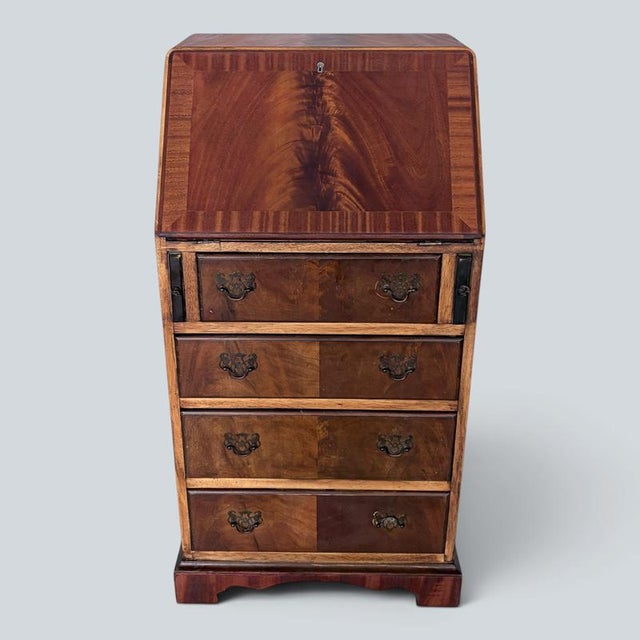 Antique Mahogany & Oak Fall-Front Writing Bureau | Compact Bureau Desk with Drawers A beautifully proportioned antique...
