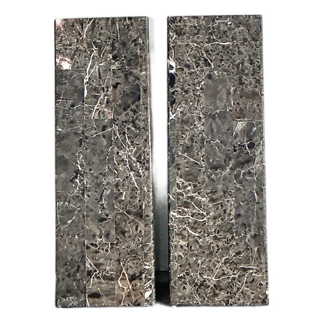 Vintage Tessellated Stone Pedestals - A Pair For Sale