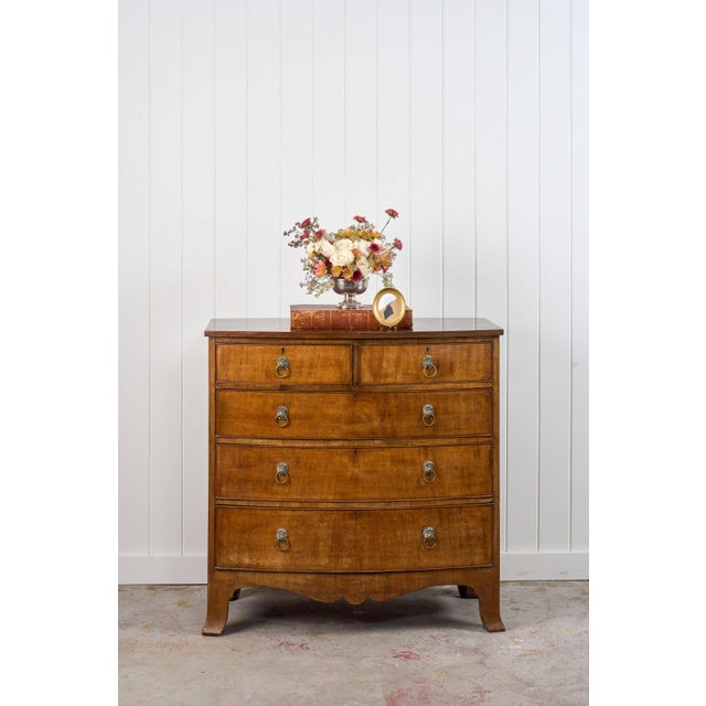 This 19th-century mahogany chest is a classic bowfront, with two small drawers over three larger full-width drawers, all...