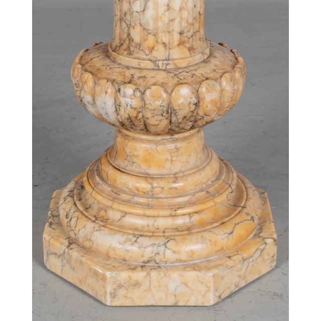Italian Carved Alabaster Column Pedestal, Circa 1900 For Sale - Image 10 of 13