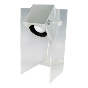 1970s Gino Sarfatti Style Lucite Box Multi Adjustable Table Lamp