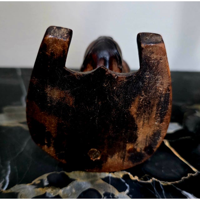 Wood 19th Century Victorian Lignum Vitae Bulldog Inkwell, c.1860 For Sale - Image 7 of 7