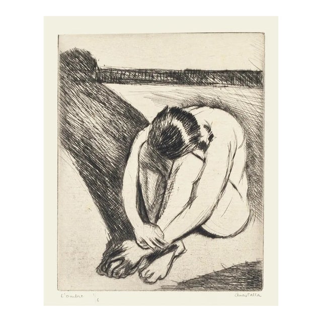 Pierre Guastalla, Shadow, Etching, 1940 For Sale