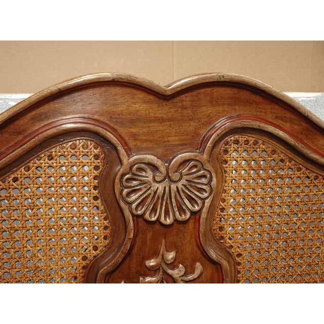 Vintage Drexel Heritage French Provincial Louis XV Cane King Headboard For Sale - Image 10 of 17